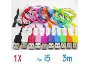 1X 3M for iPhone 5 5S 5C Data Sync Adapter Charging Charger USB cable cord wire for mobile cell phone ipad