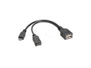 Charging Data Cable USB Type A Female to Micro USB Male OTG Micro USB Female Y
