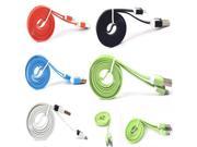 5PC micro usb cable flat noodle sync charger data to usb for samsung galaxy note 3 s3 i9500 s4 microusb cable for sony xperia z1