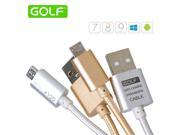GOLF 8 Pin USB Data Sync Charging Cable For iPhone 5 6 5s iOS9 Samsung LG HTC Huawei Xiaomi Phone Micro USB Charge Wire 1m
