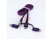 Leather 3 in 1 Micro USB Cable Charger Sync Data Type C For iPhone 5 6 6S Plus ipad Android Phone Samsung Xiaomi One Plus
