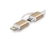 2 in 1 USB Cable for iPhone 5 5S 6 6s Plus 8Pin For Samsung Galaxy S6 HTC LG 1M 3ft Aluminum Charging Mobile Phone Data Cable