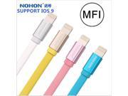MFI NOHON 100cm Noodle shape 8pin USB cable For iphone 5 5S 5C 6 6plus ipad 4 5 mini Air touch5 data charger cable IOS 6 7 8 9