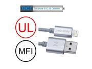 MFI For iPhone 5 5S 5C 6 Plus ipad 4 mini Air NOHON for Lightning Dock Silver 100CM Data Sync Adapter Charger USB cable