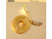 Original Remax Brand Gold 8pin USB Cable Mobile Phone Cable 1m for iPhone 5 6 iPad mini air iPod Touch Fast Charge High Quality