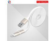 2 in 1 Micro USB cable Data Sync Adapter For iphone 5 5S 6 6S ipad Original Brand Charger USB Cable 5V 2.1A fit for ios android