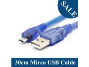 30cm USB 2.0 to Micro USB Data Transfer and Charging Cable for Samsung HTC Nokia