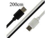 1pcs 2m 6Ft Black White Color Universal USB 3.0 Type C Cable For Xiaomi mi4c Oneplus 2 Letv one X600 Meizu pro5