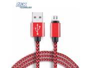 2M 5V 2A Braided Metal Plug Micro USB Cable Coiled Charger Data Cable For iPhone 5 6 plus Samsung Sony Xiaomi HTC