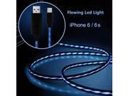 Flowing Led Light 1M Mobile Phone Micro USB Cables For iPhone5 5s iPhone 6 6s plus ipad ipod Cable Fast Charging Data