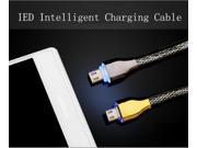 LED Intelligent light Control Data Sync usb cable For Samsung Braided Cord Micro usb Cabel For Android mobile phones