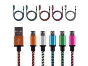 Nylon Braided Micro USB Cable Data Sync Charger Cable Cord Wire for Xiaomi for Samsung for Android Phone 2m cable