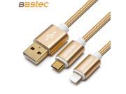 Bastec Original Fashion Nylon Line and Metal Plug Micro USB Cable for iPhone 6 6s Plus 5s iPadmini Samsung Sony Xiaomi