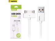 Original Remax White USB Cable for iPhone4 iPhone 4s 100cm Charging Data Sync Cables Support 2.1A Current