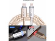 High quality! GOLF Metal Plug nylon 8 Pin to USB Cable 1M Sync led cable for iPhone 6 Plus 6S 5S 5C 5