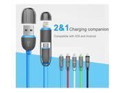 High Quality 8pin 2 in 1 Micro USB Cable Sync Data Charger Cable For Apple iPhone 5s 6 ipad 4 5 For Samsung HTC Android Phones