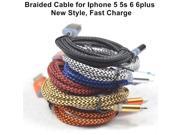 High Quality 6 Colours 2A Round Braided Fabic Woven USB Data Sync Charger Cable Cord Wire for iPhone 5 5s 6 6Plus for ipad