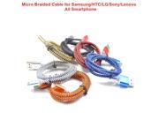 2M Fabric Nylon Braided 2A Micro USB Cable for Samsung For Blackberry for huawei for lg braided USB Cord Charger Cable