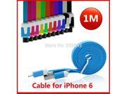 1pcs Flat Noodle ios 8 8pin to USB Cable 2.0 Adapter cords for iPhone 5 5s 5c 6 ipad mini high quality 3m