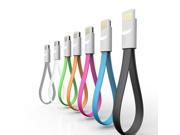 22CM Short Flat Noodle Magnet USB Sync Data Charger Cable Cord wire for iPhone 5 5C 5S 6 6S Plus Samsung Galaxy More Android