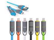 High quality Micro usb 8pin USB 2 in 1 Sync Data Charger Cable for iPhone 5s 6 plus ipad 4 5 Samsung S3 S4 S5 S6 ipad Xiaomi
