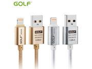 100% Original GOLF 25cm 2M Metal Braided 8 pin USB Data Sync Charge Cable For iPhone 6 5 5S iPad Air 2 Charging Wire