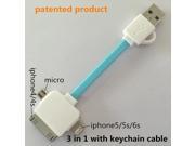 3 in 1 keychain usb cable Charging data sync Applicable to cabo micro usb to usb kablo asamsung galaxy note 10.1 charger mi4c