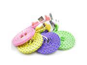2m High Quality Braided Flat 30 pin USB Data Sync Charging Charger Cable Cord For iPhone 4 4S 3G iPad 2 3 iPod Nano