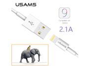 Cable for iphone6 plus USAMS white fast Data Sync Charge USB cable for iphone5 ipad 1m phone copper core Compatible iOS 9