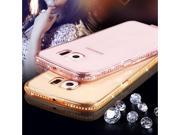 S5 S6 S6 Edge Glitter Diamond Frame Clear Case Cover For Samsung Galaxy S5 I9600 S6 G9200 S6 Edge Transparent Mobile Phone Bag