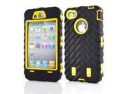 Armored robot Triple Shockproof Rugged Hybrid Phone Case Cover For Apple iphone 4 4S 4G 4GS yellow
