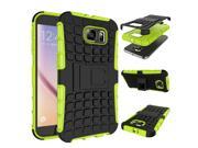 Double Color Tire Pattern For Samsung Galaxy S7 Plus Heavy Duty Armor With Stand Phone Case Back Cover green
