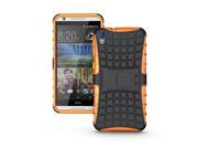 Luxury For HTC Desire 820 TPU PC Tire Pattern Hybrid 3D Armor Mobile Phone Case Cover With Kickstand For HTC 820 orange