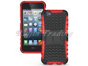 Cell Phone Case Protective Back Cover Durable Shockproof Rubber Armor Kickstand Hard Stand For Apple iPod Touch 5 Touch 6 red