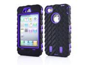 Armored robot Triple Shockproof Rugged Hybrid Phone Case Cover For Apple iphone 4 4S 4G 4GS purple