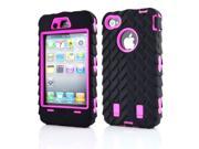 Armored robot Triple Shockproof Rugged Hybrid Phone Case Cover For Apple iphone 4 4S 4G 4GS hot pink