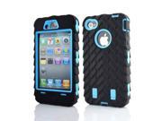 Armored robot Triple Shockproof Rugged Hybrid Phone Case Cover For Apple iphone 4 4S 4G 4GS sky blue