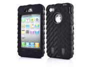 Armored robot Triple Shockproof Rugged Hybrid Phone Case Cover For Apple iphone 4 4S 4G 4GS black