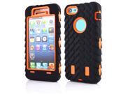 For apple iPhone 5C 4.0 Heavy Duty Phone Case Tire Style Dual Layer Silicone Hard Plastic Armor Hybrid Cover Shock Proof Cases orange