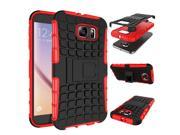 Double Color Tire Pattern For Samsung Galaxy S7 Plus Heavy Duty Armor With Stand Phone Case Back Cover red