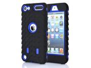 For apple ipod Touch 5 6 Heavy Duty Phone Case Tire Style Dual Layer Silicone Hard Plastic Armor Hybrid Cover Shock Proof Cases blue