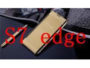 Mirror Smart Clear View Cover For Samsung Galaxy S7 Edge Case Mirror Screen Flip Leather case For Samsung Galaxy S7 Edge gold