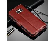S7 Edge Luxury Wallet PU Leather Case Phone Flip Cover For Samsung Galaxy S7 Edge G9350 brown