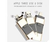 USB FLASH DRIVE OTG function Pen Drive 3 in 1 u disk for apple iphone 6s Memory stisk luxury android USB Disk 2.0 interface 16GB