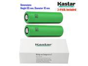 Kastar 18650 2 PACK US18650VTC4 High Drain 30A current load Lithium ion Battery High Quality VTC4 3.6V 2100mAh Rechargeable Flat Top for Electric Tools To