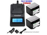 Kastar Ultra Fast Charger and Battery BP 727N FULLY DECODED 2 Pack for Canon BP 727 BP 718 BP 709 and VIXIA HF M50 M500 HF R30 R32 R40 R42 R50 R52 HF R60