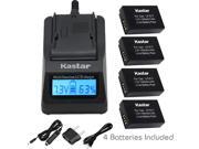 Kastar Ultra Fast Charger Kit and Battery 4 Pack for Canon LP E17 Battery LC E17 LC E17C Charger and Canon EOS M3 EOS Rebel T6i EOS Rebel T6s EOS 750D EO