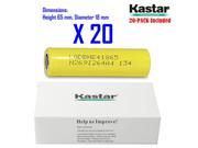 Kastar 18650 20 PACK LGDBHE41865 High Drain 35A Max. current load Lithium ion Battery High Quality HE4 3.6V 2500mAh Rechargeable Flat Top for Electric Tool
