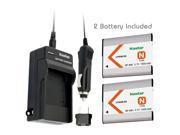 Kastar Battery 2 Pack and Charger Kit for NP BN1 BC CSN and Sony Cyber shot DSC TX200V DSC W310 DSC W350 DSC W360 DSC W380 DSC W390 DSC W510 DSC WX50 DSC WX7