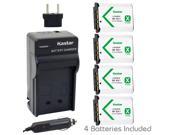 Kastar Battery 4 Pack and Charger Kit for Sony NP BX1 and Cyber shot DSC HX50V DSC HX300 DSC RX1 DSC RX100 DSC WX300 HDR AS10 HDR AS15 HDR AS30V HDR A